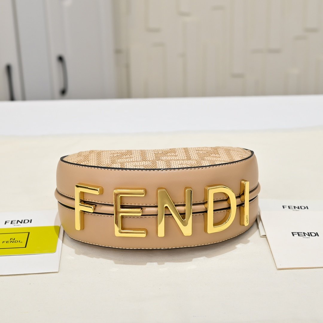 Fendi Fendigraphy Mini FF Franges Beige