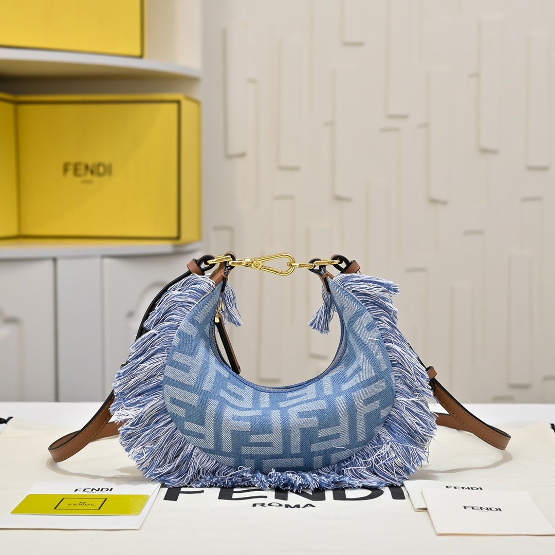 Fendi Fendigraphy Mini FF Franges Bleu