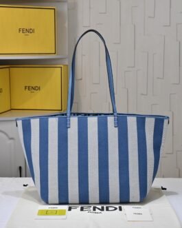 Fendi Roll Large Réversible Rayures Bleu FF