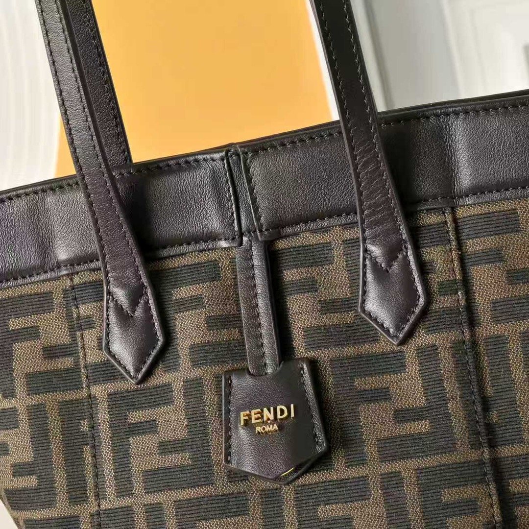 Fendi Shopper FF Jacquard Marron