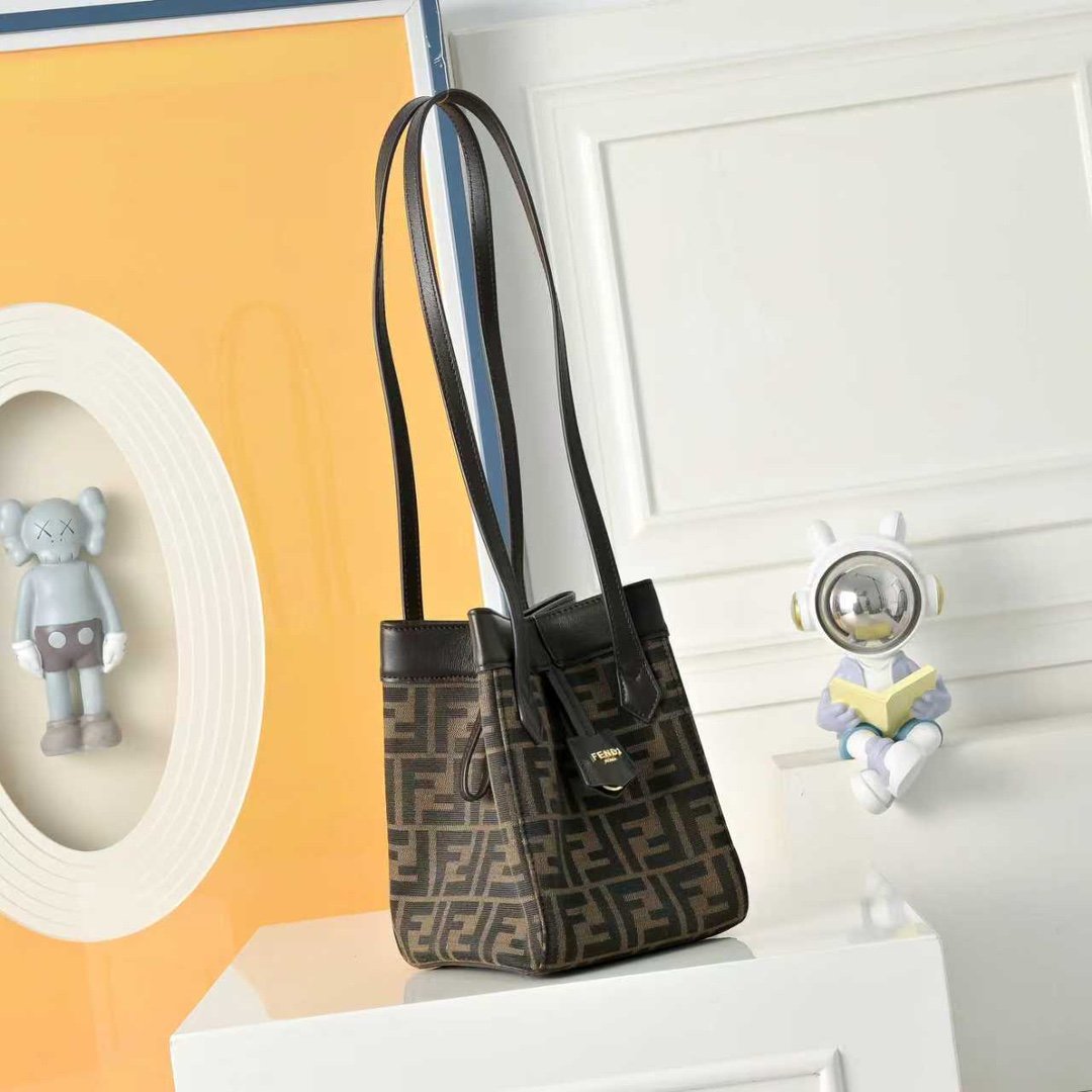 Fendi Shopper FF Jacquard Marron