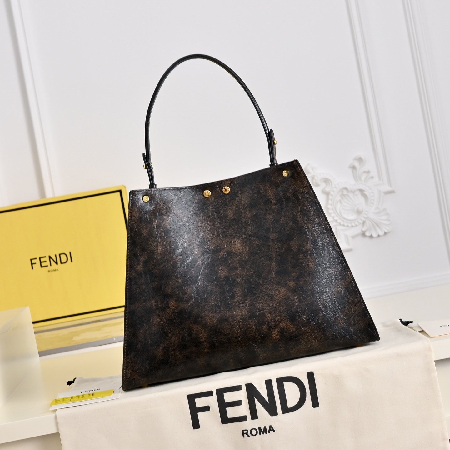 Fendi Way Medium FF Marron Foncé