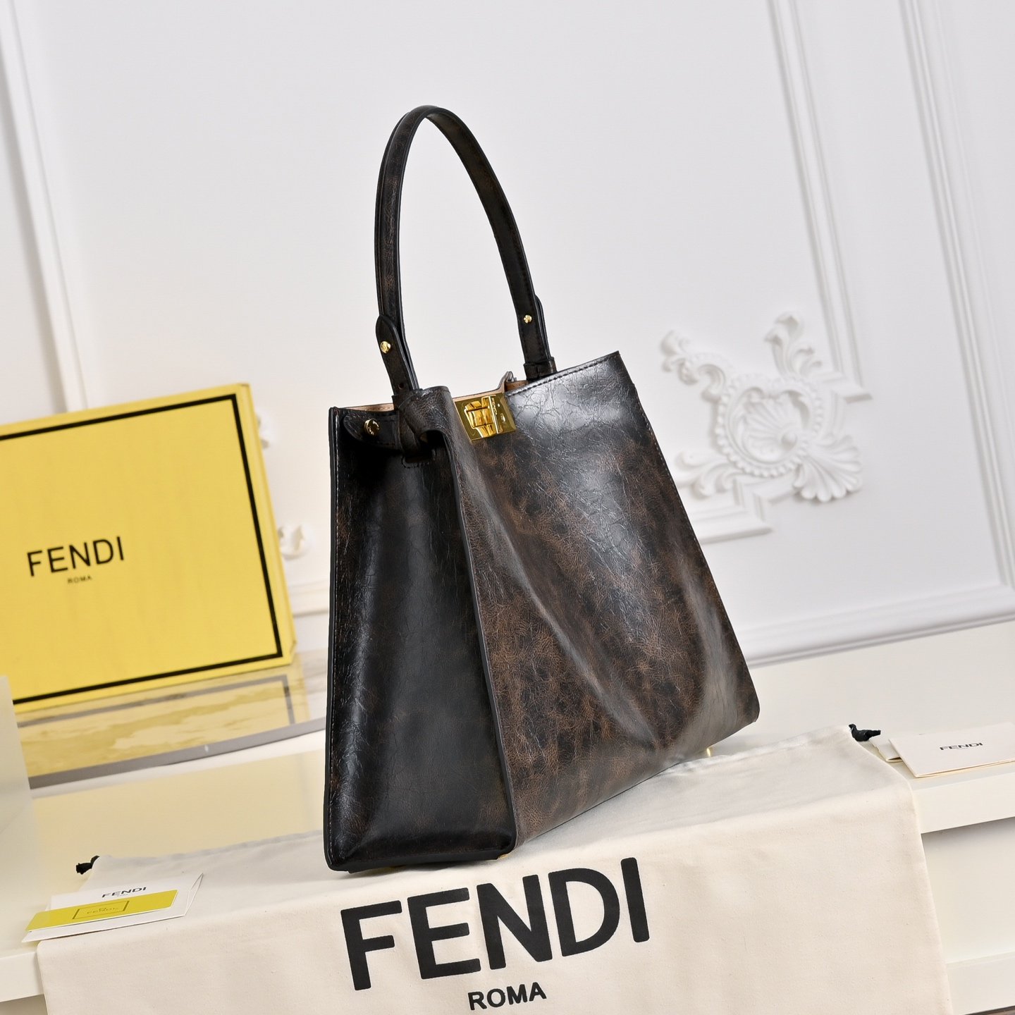 Fendi Way Medium FF Marron Foncé