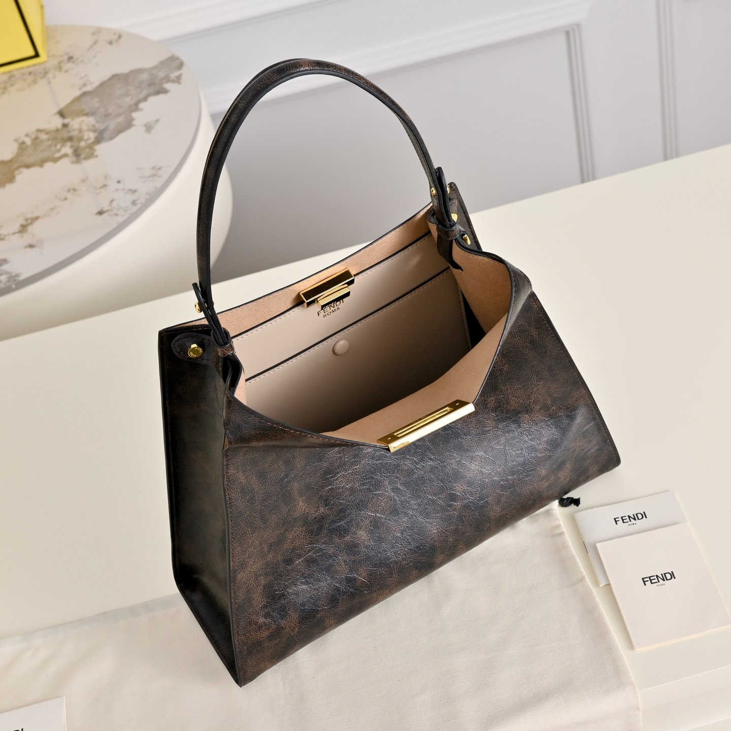 Fendi Way Medium FF Marron Foncé