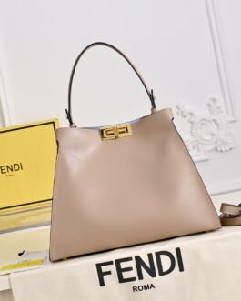 Fendi Way Medium Taupe Intérieur Bleu