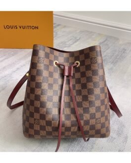 Louis Vuitton NéoNoé MM Damier Ebene – Marron et Rouge