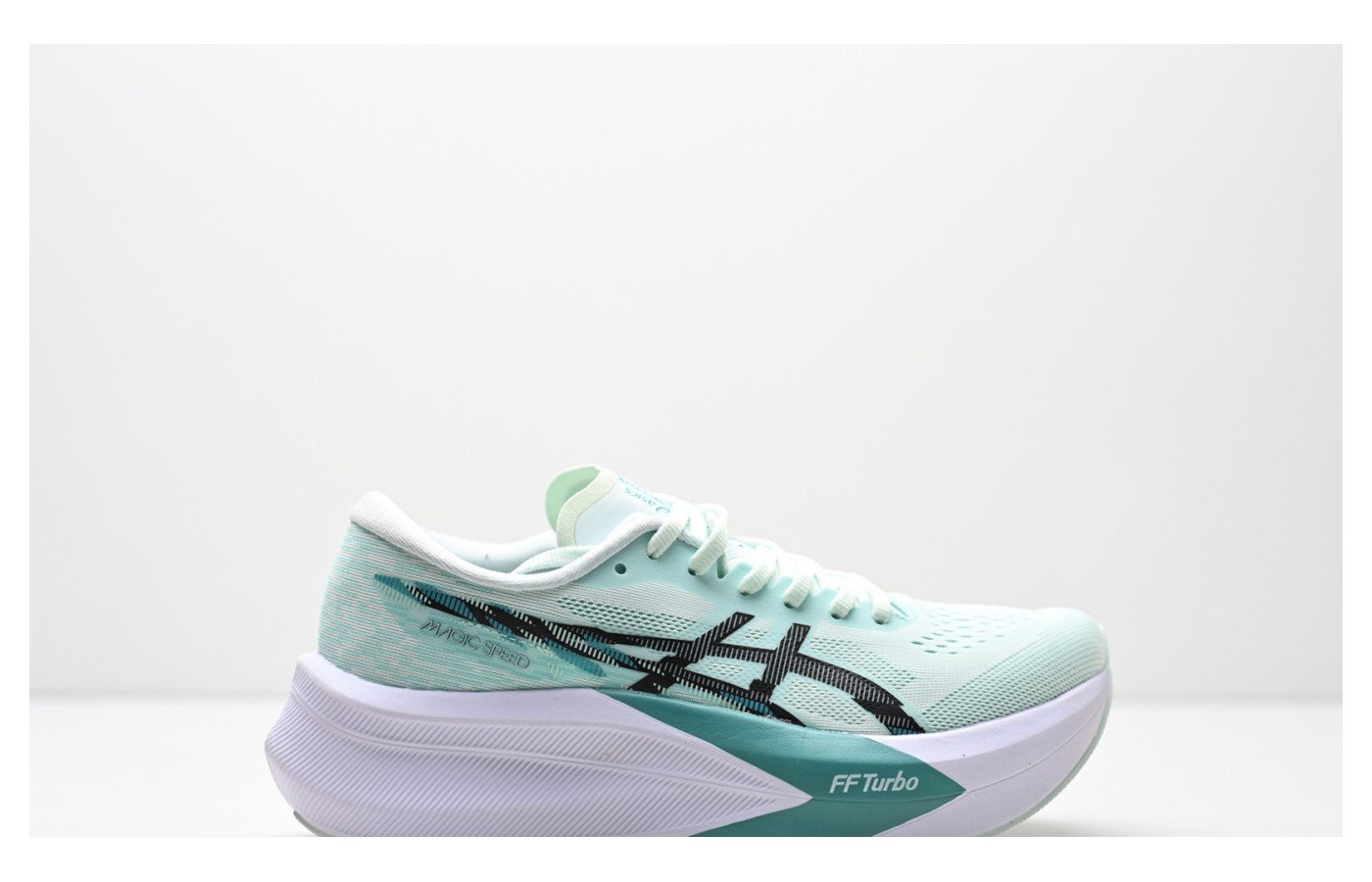 ASICS MAGIC SPEED 4 – Menthe / Blanc / Bleu pétrole