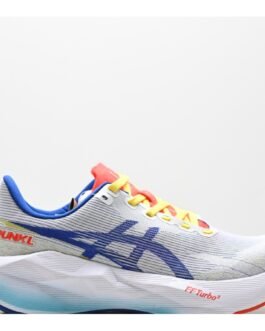 ASICS NOVABLAST 6 – Blanc / Bleu / Rouge / Jaune