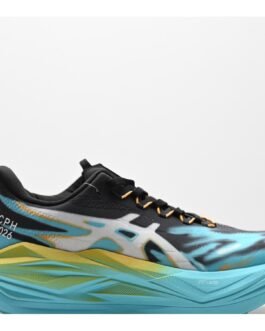 ASICS SUPERBLAST 3 – Gris ardoise / Menthe / Turquoise / Jaune
