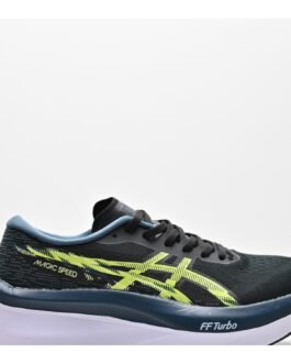 ASICS MAGIC SPEED 4 – Noir / Bleu marine / Lime