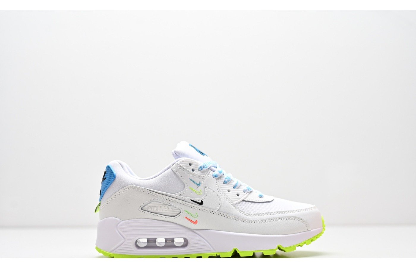 Nike Air Max 90 – Blanc Bleu et Vert Fluo