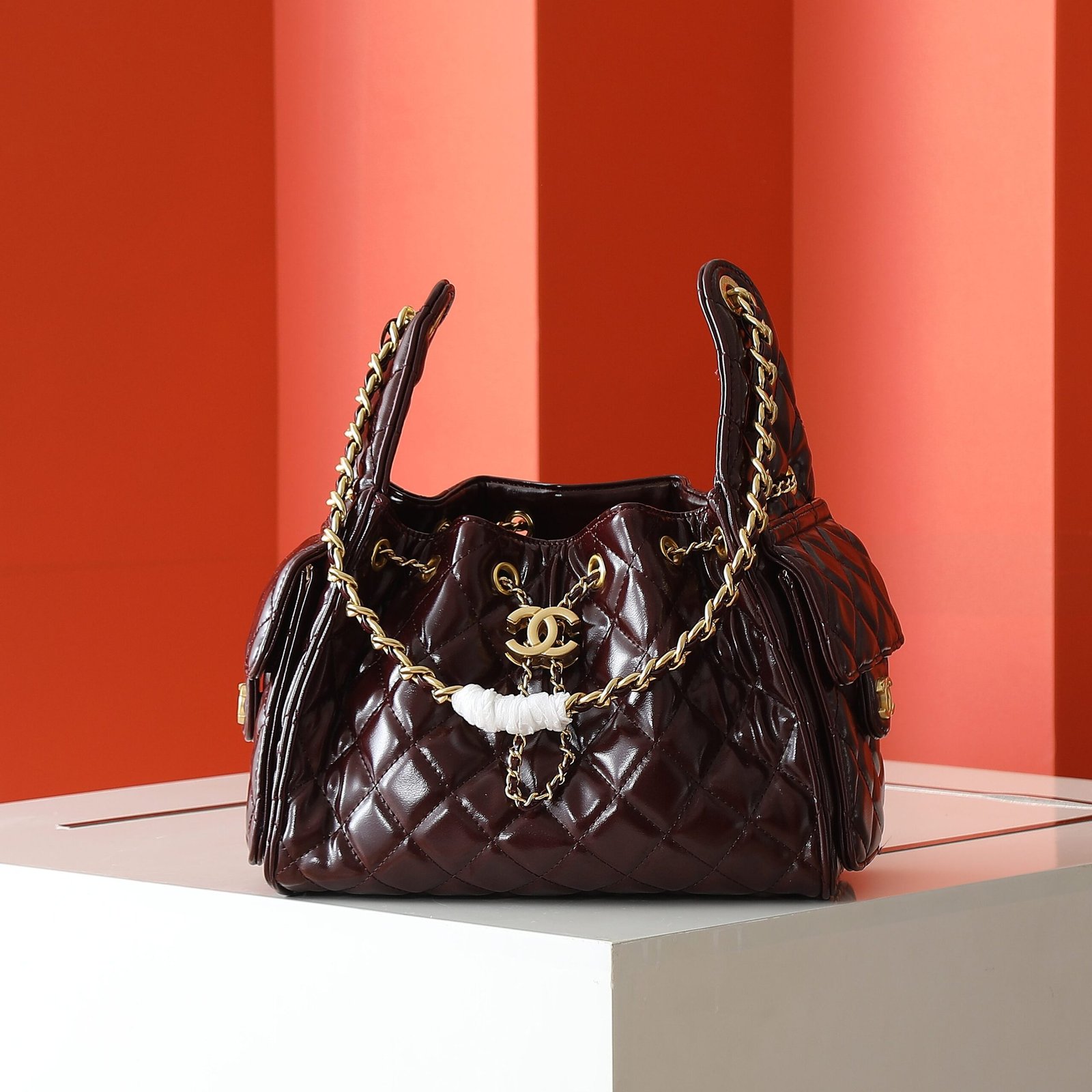 Chanel 22 Bag – Bordeaux – chaîne dorée