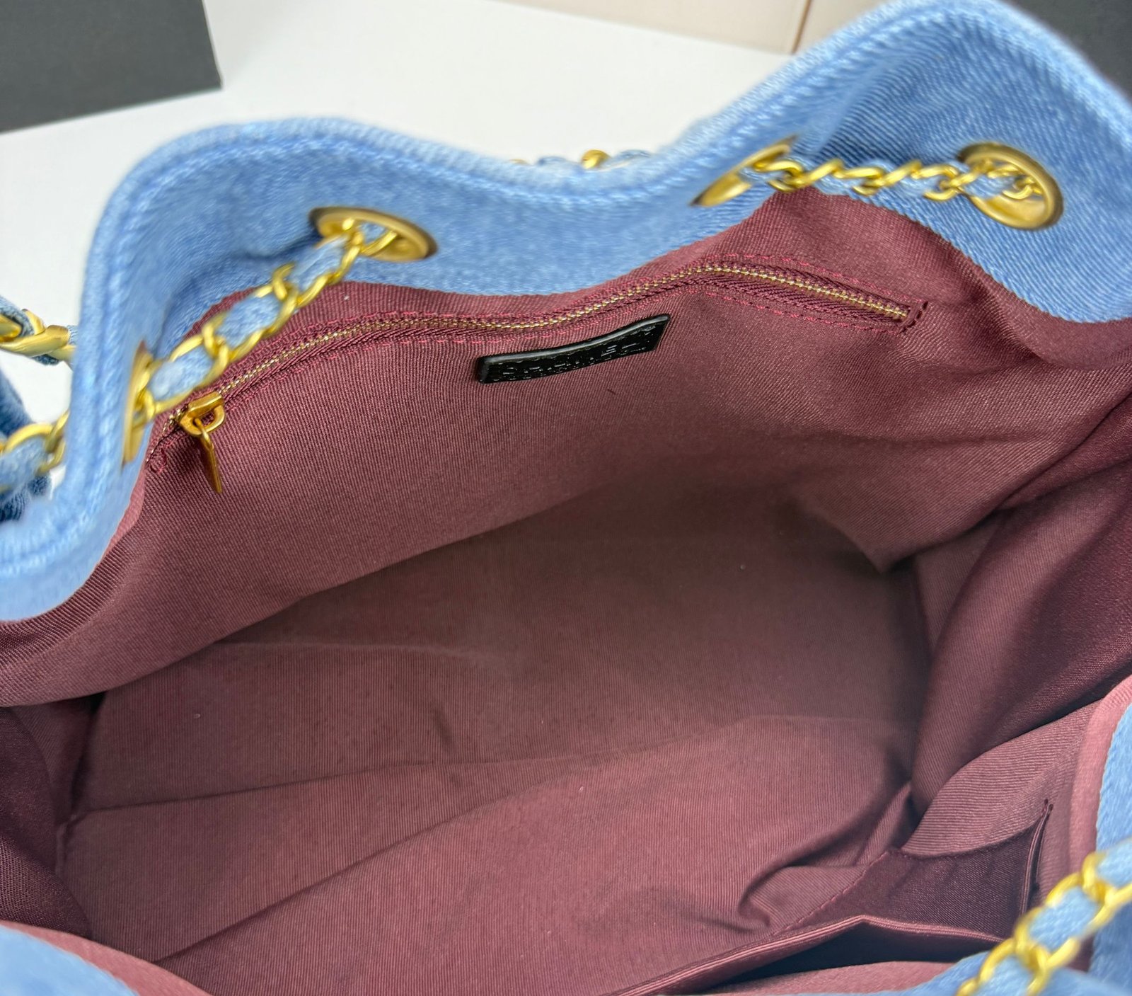 Chanel 22 Bag Denim – Bleu denim – chaîne dorée