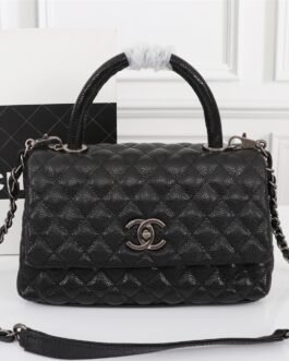 Chanel Coco Handle matelassé – Noir – finition argentée