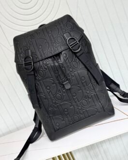 Dior Backpack Dior Oblique embossé – Noir
