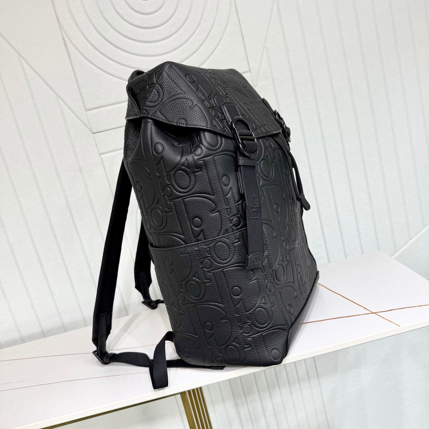 Dior Backpack Dior Oblique embossé – Noir