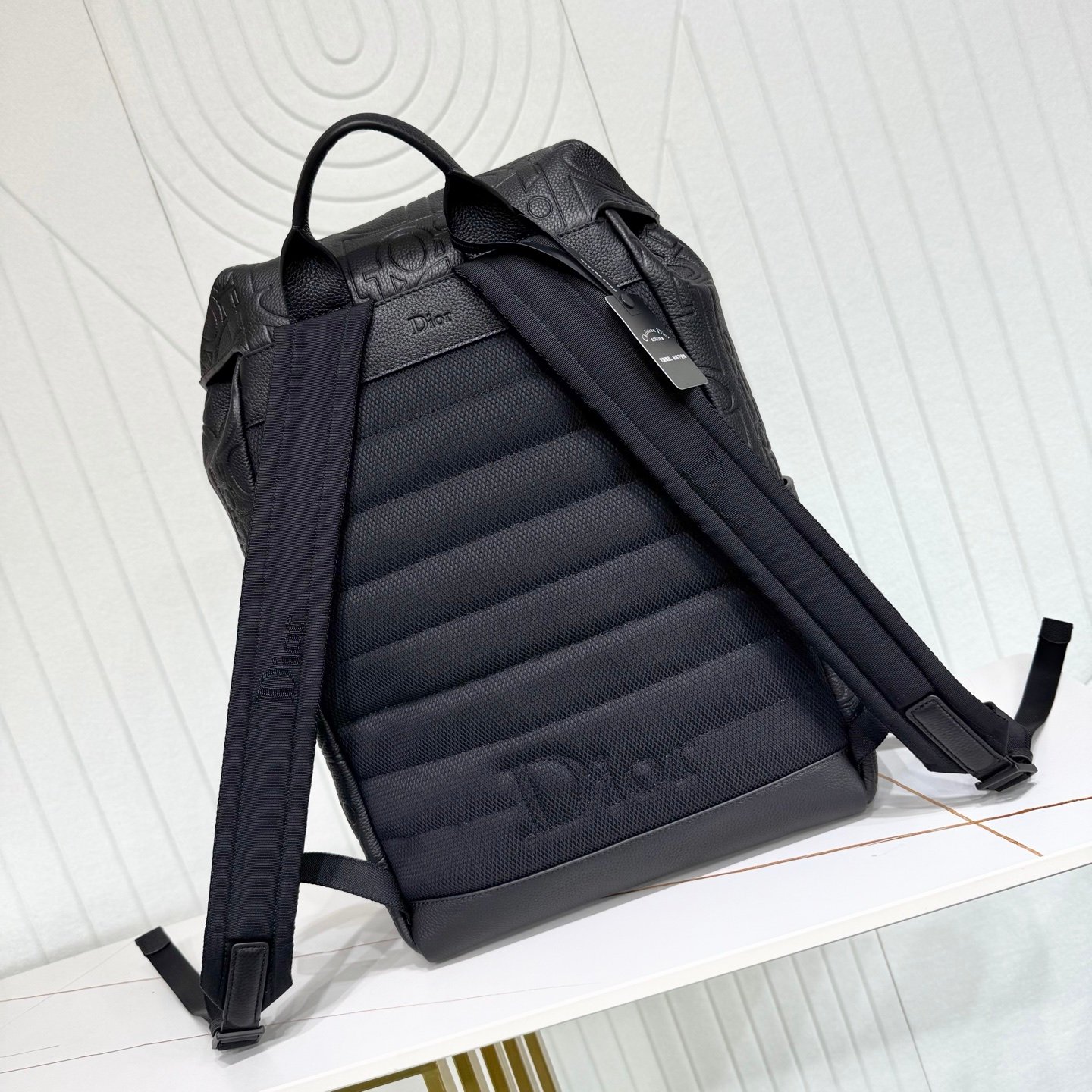 Dior Backpack Dior Oblique embossé – Noir