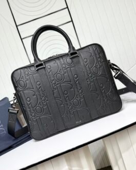Dior Briefcase Dior Oblique embossée – Noir