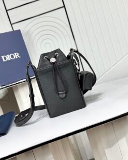 Dior Drawstring Bag cuir – Noir