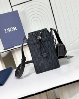 Dior Drawstring Bag jacquard – Noir