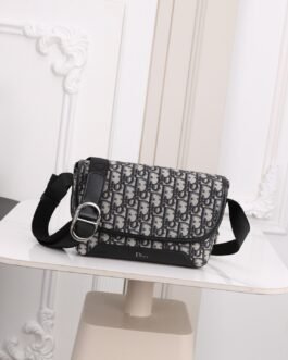 Dior Messenger Oblique compact – Noir et gris