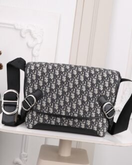 Dior Messenger Oblique grand format – Noir et gris