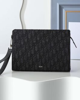 Dior Pochette jacquard compacte – Noir