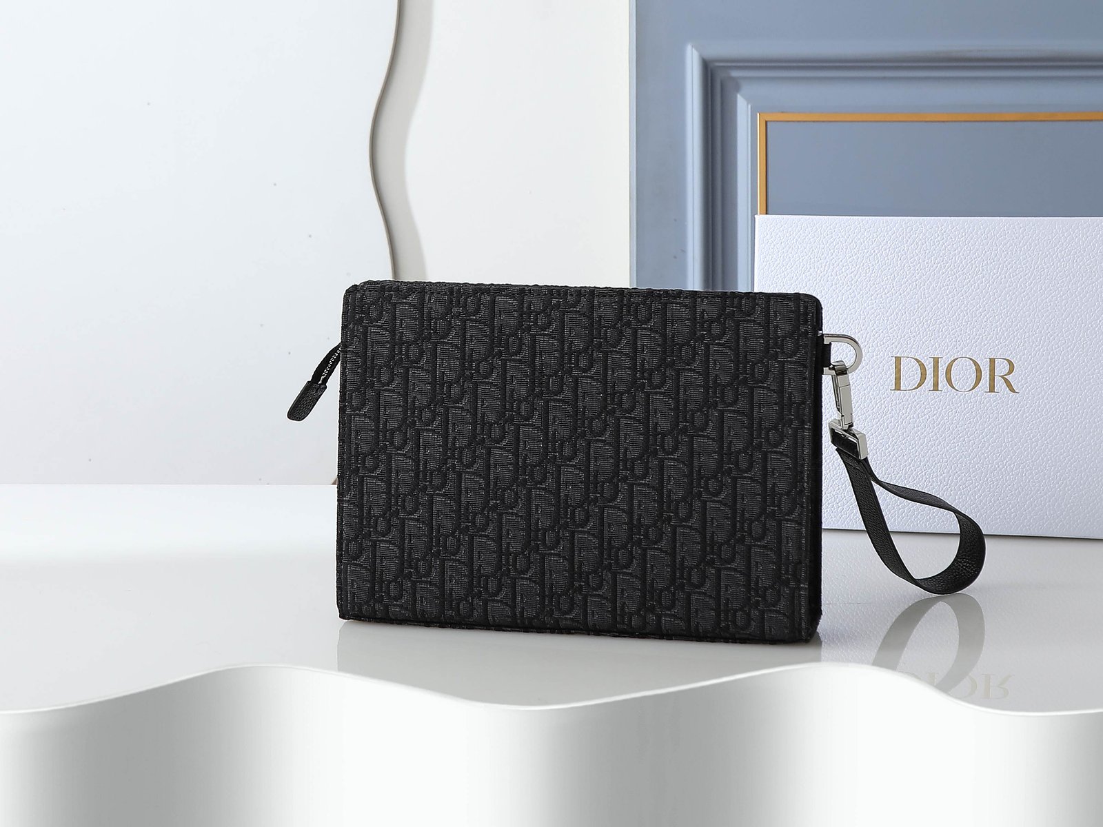 Dior Pochette jacquard compacte – Noir