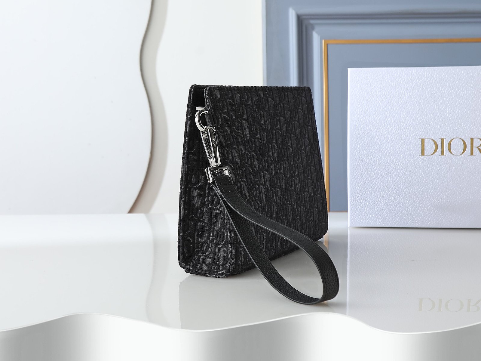 Dior Pochette jacquard compacte – Noir