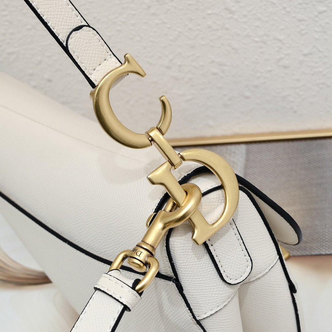Dior Saddle cuir – Blanc