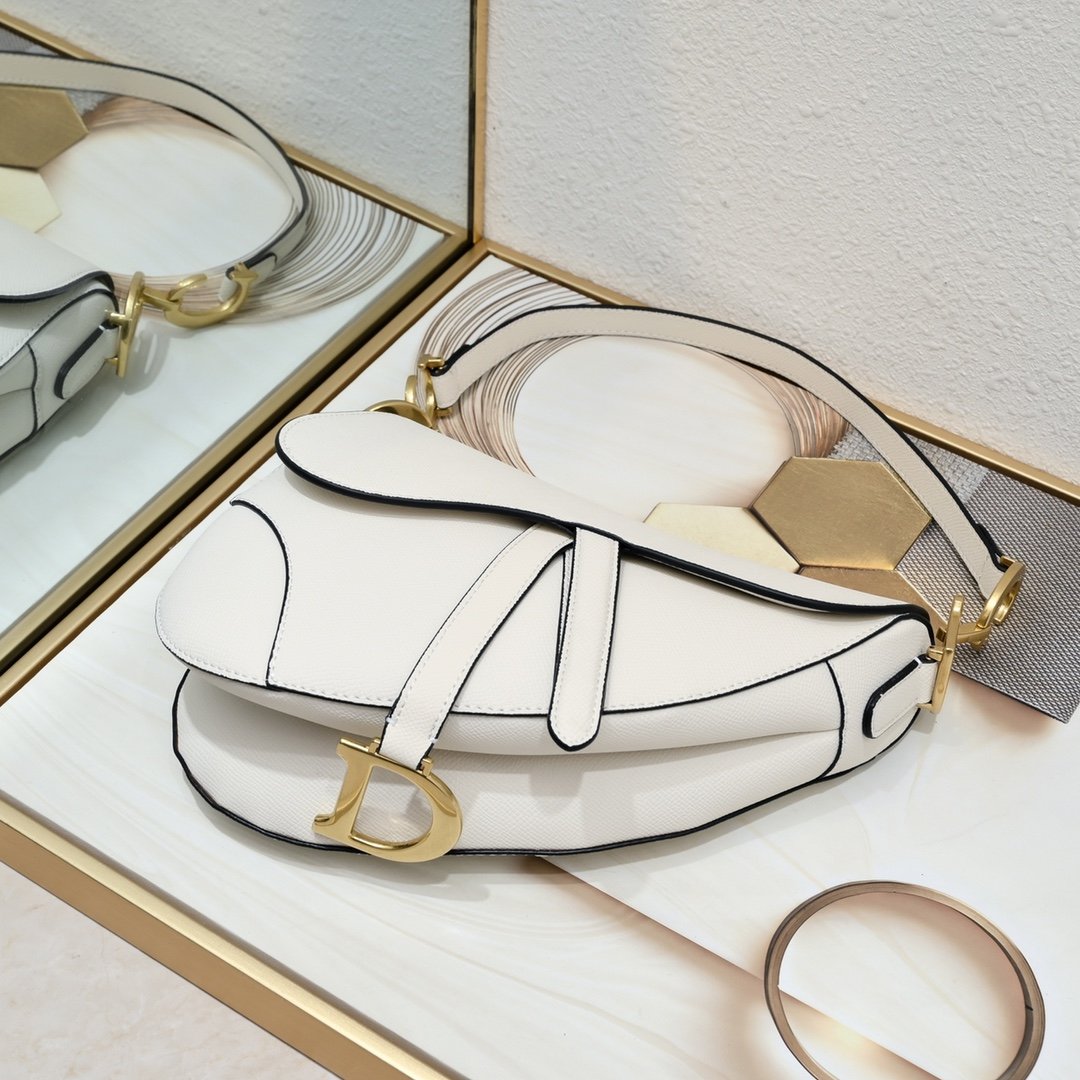 Dior Saddle cuir – Blanc