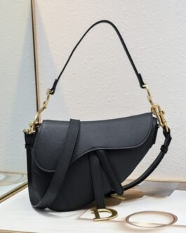 Dior Saddle cuir – Noir – finition dorée