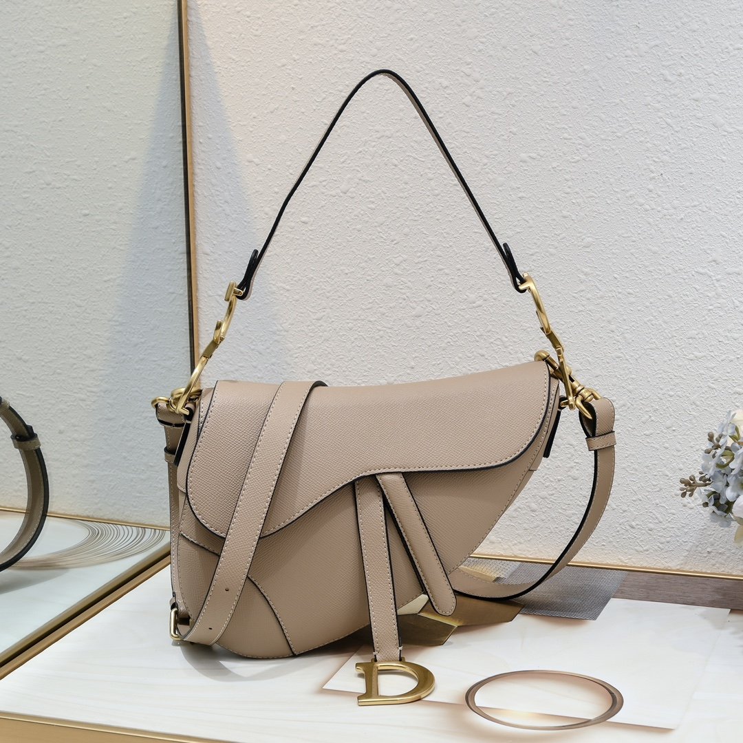 Dior Saddle cuir – Taupe