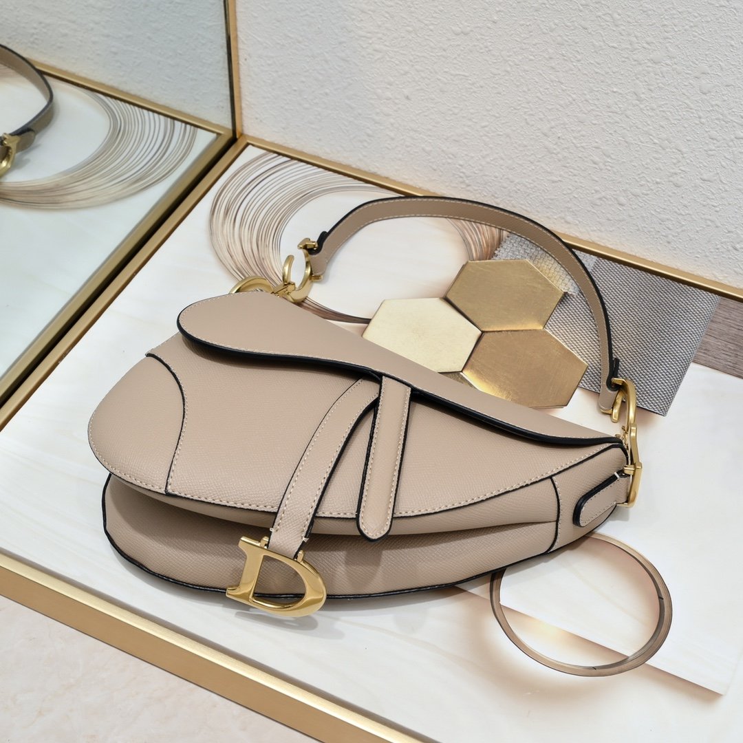 Dior Saddle cuir – Taupe