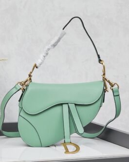 Dior Saddle cuir – Vert menthe – sangle large