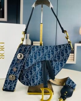 Dior Saddle Messenger Oblique – Bleu – sangle large