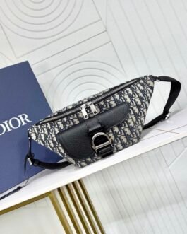 Dior Saddle Messenger Oblique – Noir et gris