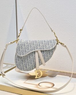 Dior Saddle Oblique – Blanc et gris