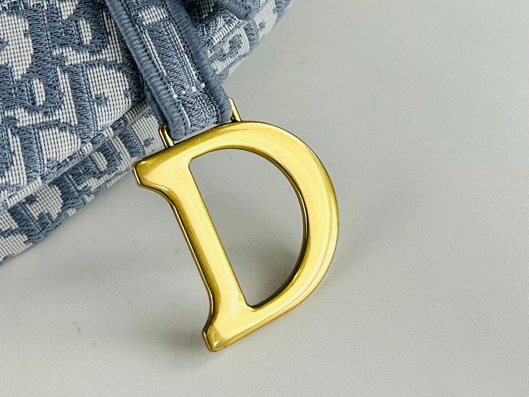 Dior Saddle Oblique – Bleu et gris – sangle Christian Dior