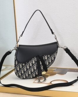 Dior Saddle Oblique – Noir et gris