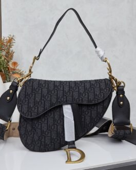 Dior Saddle Oblique – Noir – sangle large