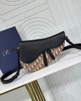 Dior Saddle Pouch Oblique – Noir et gris