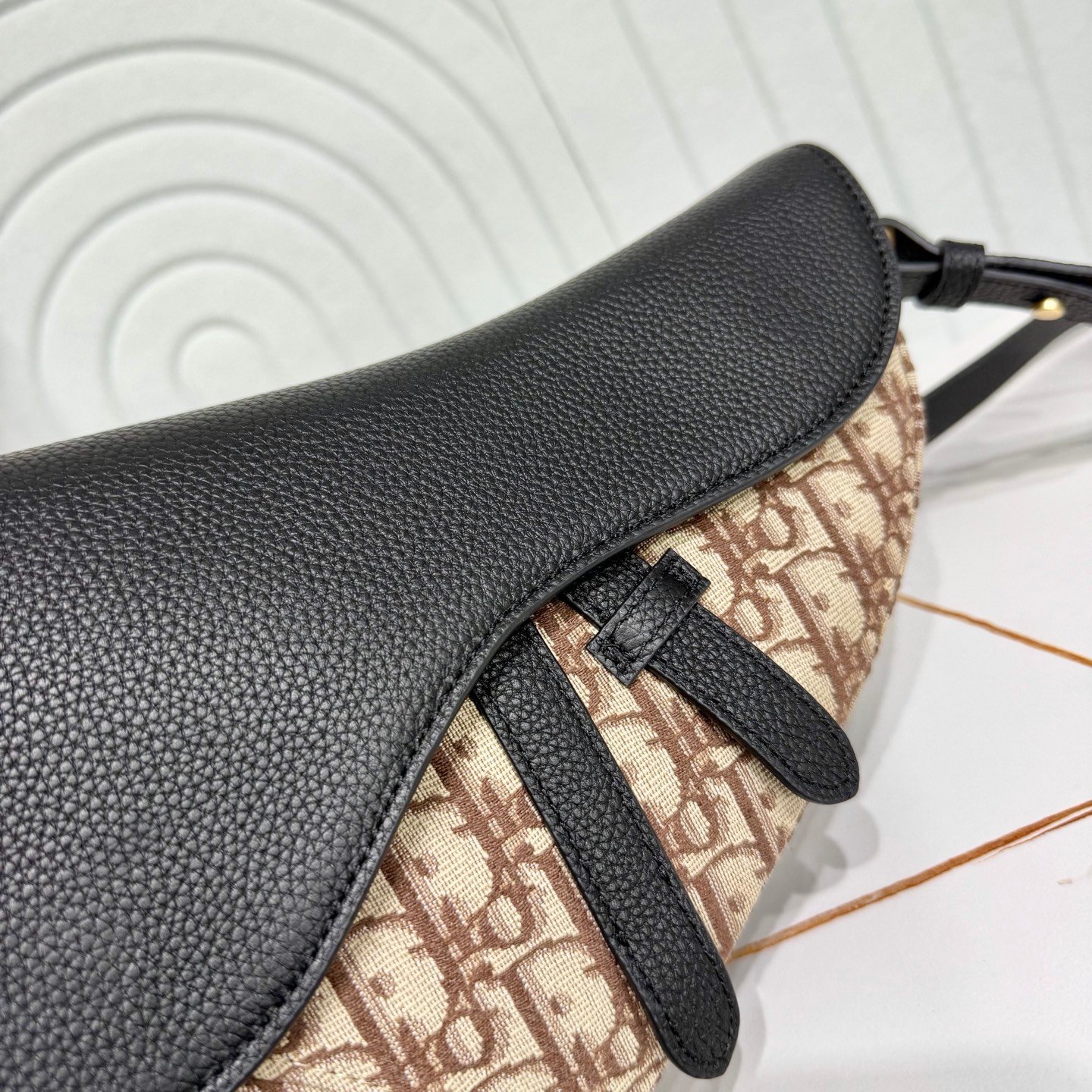 Dior Saddle Pouch Oblique – Noir et gris