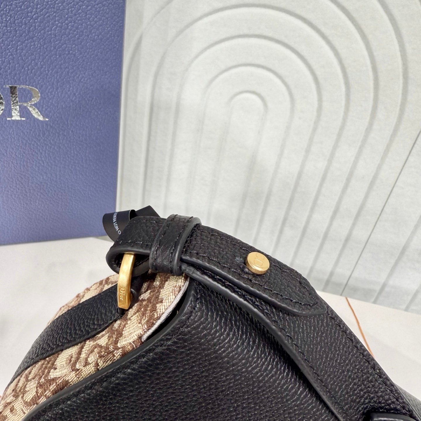 Dior Saddle Pouch Oblique – Noir et gris