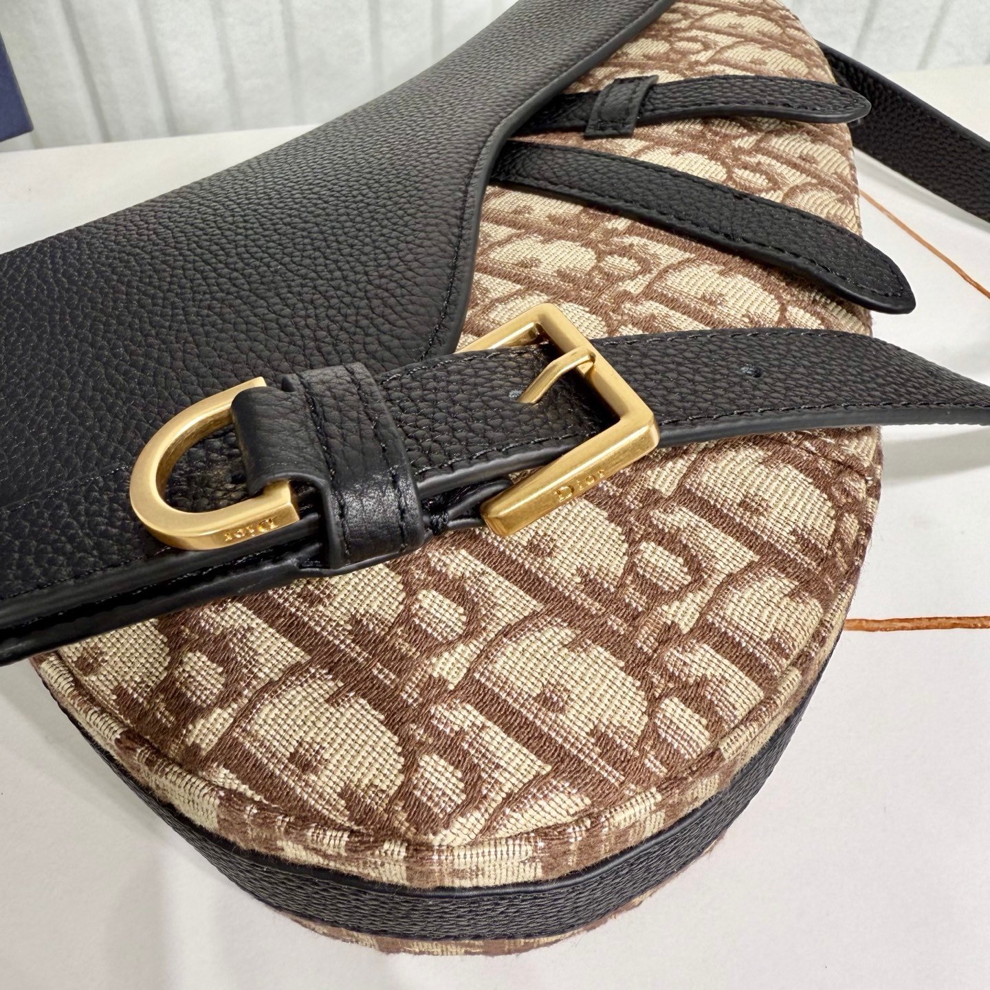 Dior Saddle Pouch Oblique – Noir et gris