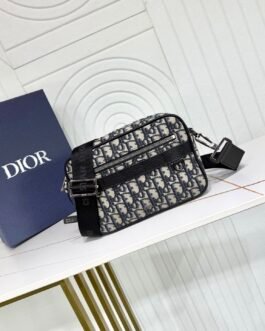 Dior Utility Camera Bag Oblique – Gris et noir – sangle à boucle