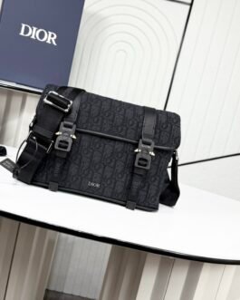 Dior Utility Messenger Dior Oblique embossée – Noir