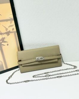 Hermès Kelly To Go – Beige – chaîne argentée