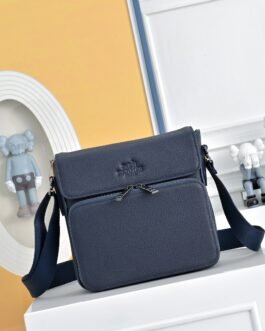Hermès Messenger H embossé – Bleu marine