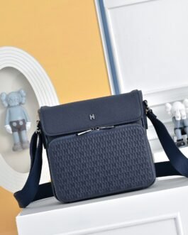 Hermès Sacoche H tressée – Bleu marine